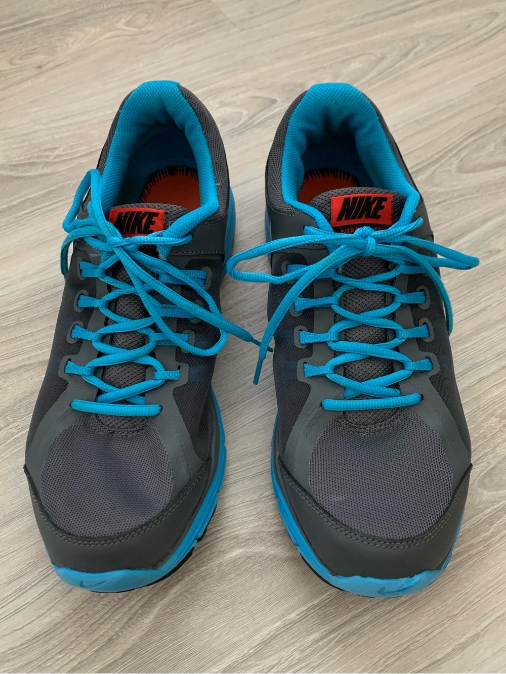 Nike Lunar Forever 3 Running Shoes 631628-001 Gray Teal Blue size 11 gym